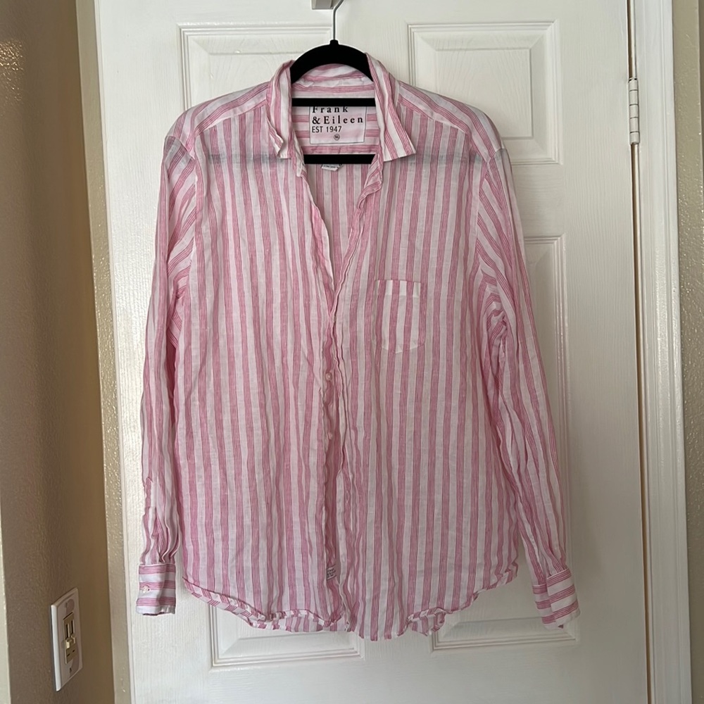 Frank and Eileen linen relaxed button up shirt